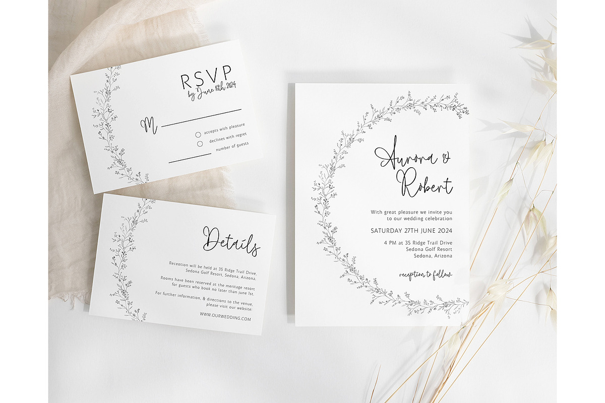 Wedding Invitation Template Canva, an Invitation Template by PawGraphic (Photo 2 of 10)
