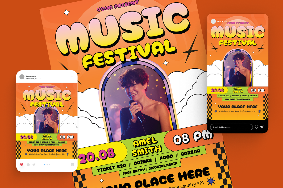 Music Fest Flyer Set, a Flyer Template by Annora Studio (Photo 2 of 6)