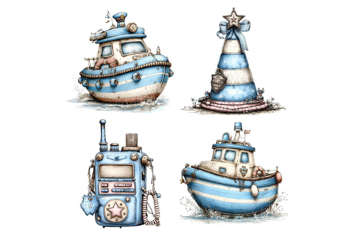 Whimsical Watercolor Police PNG, a Person Illustration by Nicolle's Colorful Art (Photo 4 of 4)