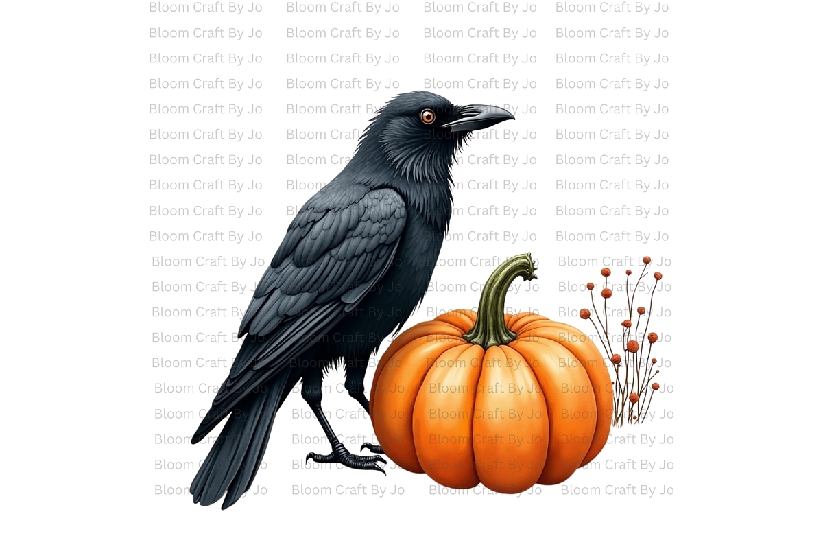 Crow and Pumpkin Scenes, an Animal Illustration by Bloom Craft Creations (Photo 3 of 12)