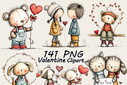 Romantic Couple & Animal Valentine, a Graphic by one-touch (Thumbnail 1 of 8)