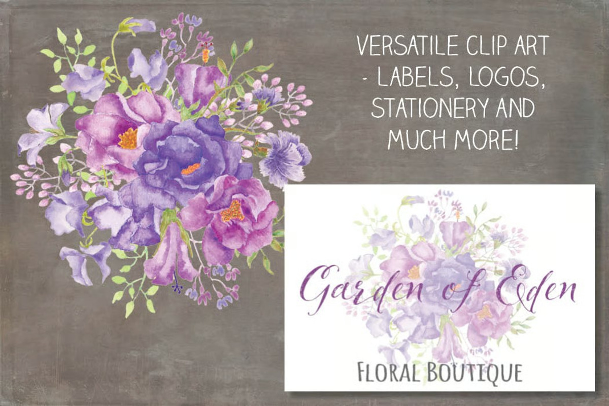 Mixed purple flower floral sprays, a Work Illustration by fashionaddict (Photo 3 of 5)
