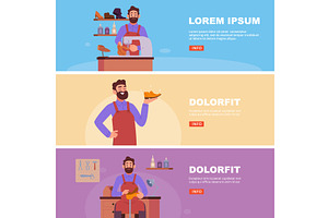 Shoemaker. banners with working, a Person Illustration by Onyx