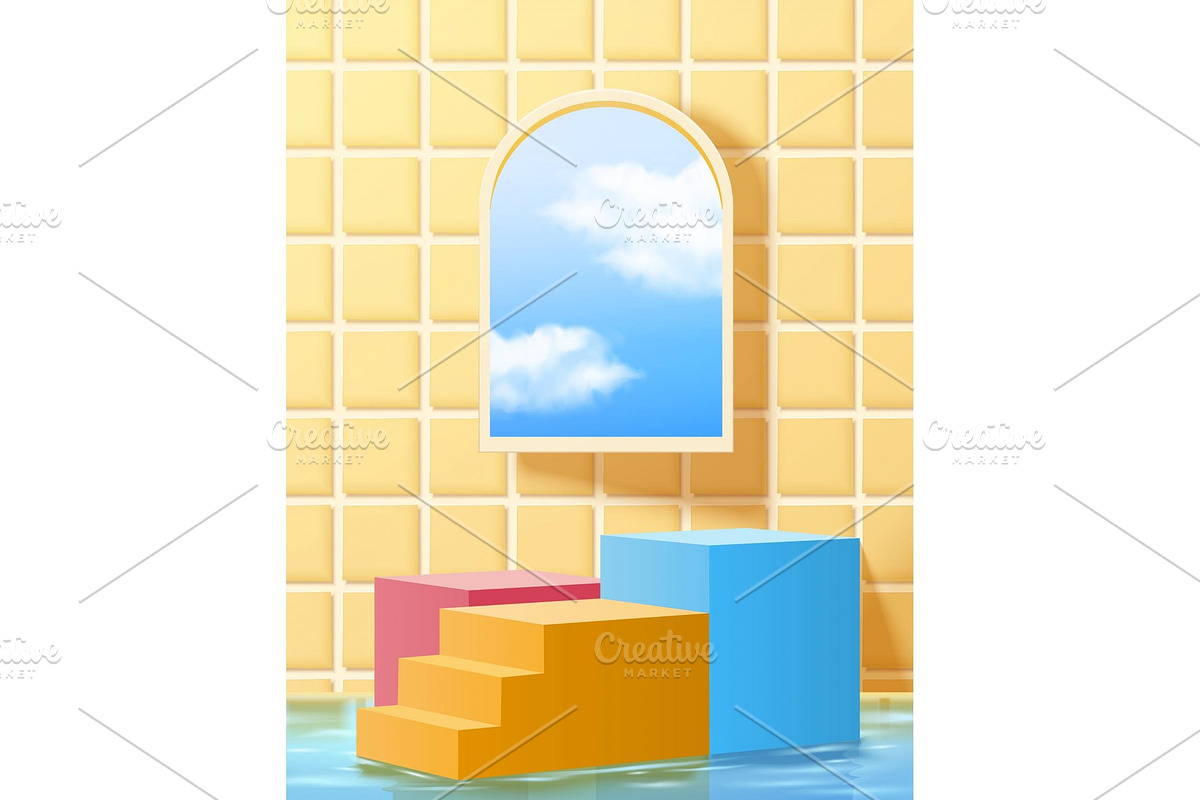 3D Surreal Interior Display Podium, a Marketing Template by TotallypicRF