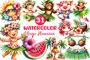 Cute Tropical Hula Dance Hawaiian, an Illustration by CreationArt (Thumbnail 1 of 9)