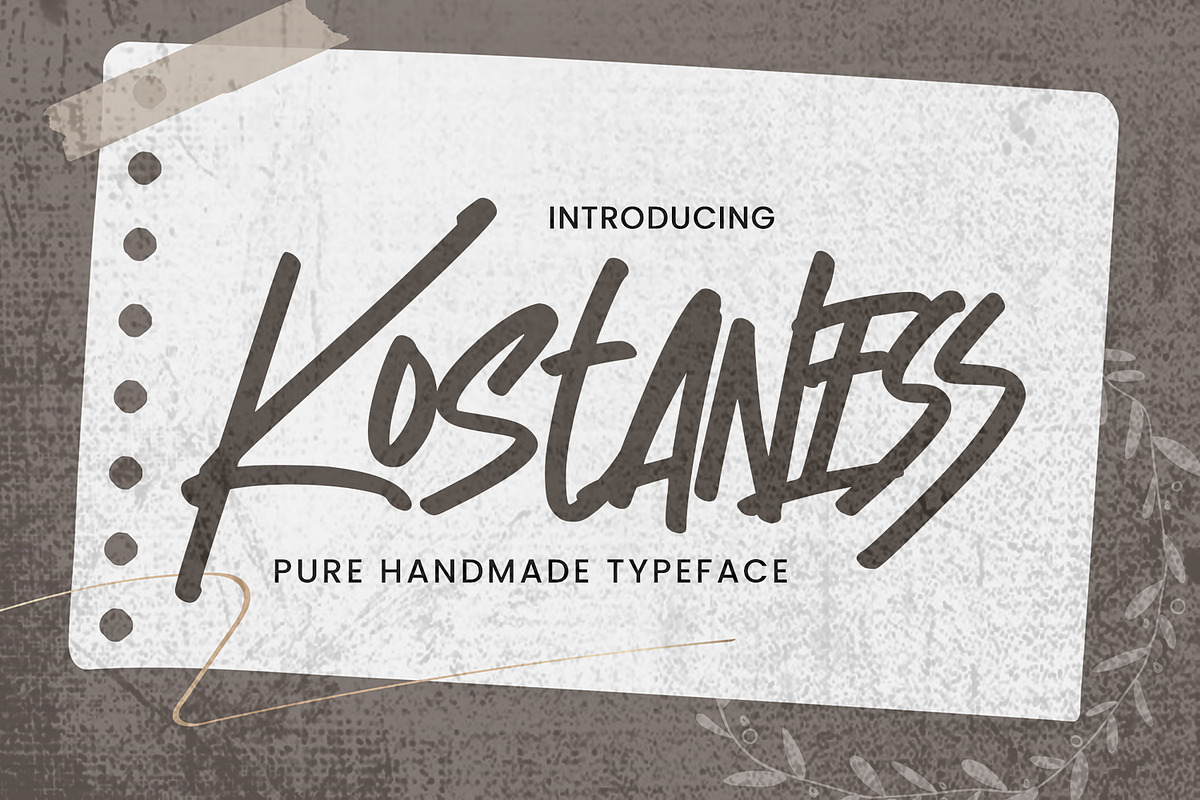 Kostaness - Pure Handmade Typeface, a Font by Gassstype (Photo 1 of 8)