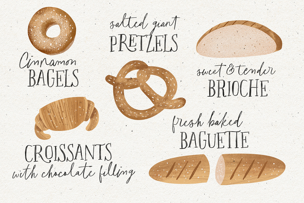 The Freshly Baked Font Trio & Dings, a Script Font by Nicky Laatz (Photo 9 of 24)