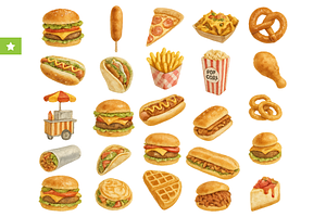 Fast Food Set Collection, an Object Graphic by RT Studio