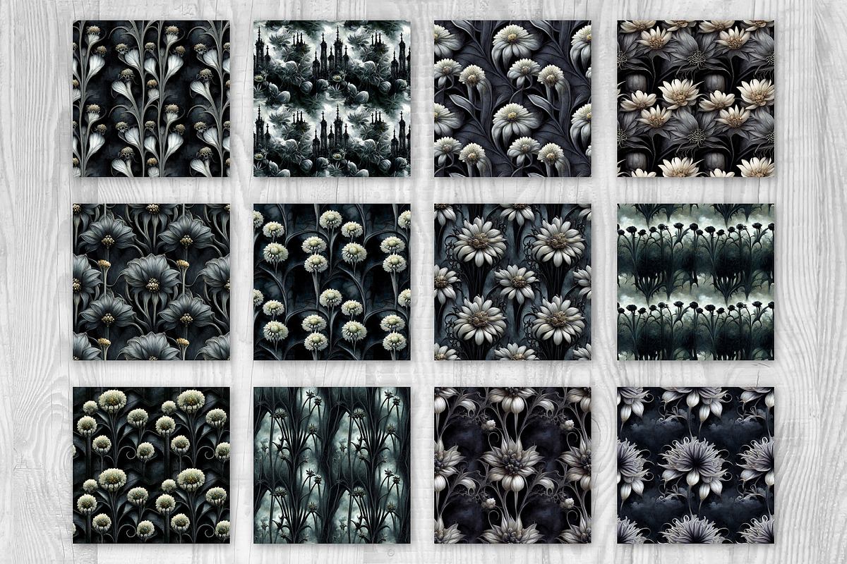 Gothic Gardens Elegant Dark Florals, a Pattern Graphic by Skritch Studio (Photo 5 of 7)