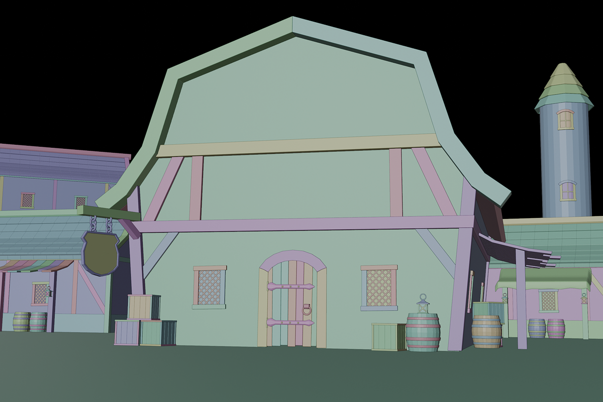 Stylized 3D Medieval Tavern, a Scene 3D Model by Dudukbersama (Photo 2 of 3)