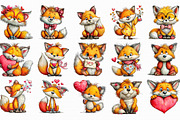 Quirky Valentine Day Fox Clipart, an Illustration by Libby Wishes (Thumbnail 4 of 5)