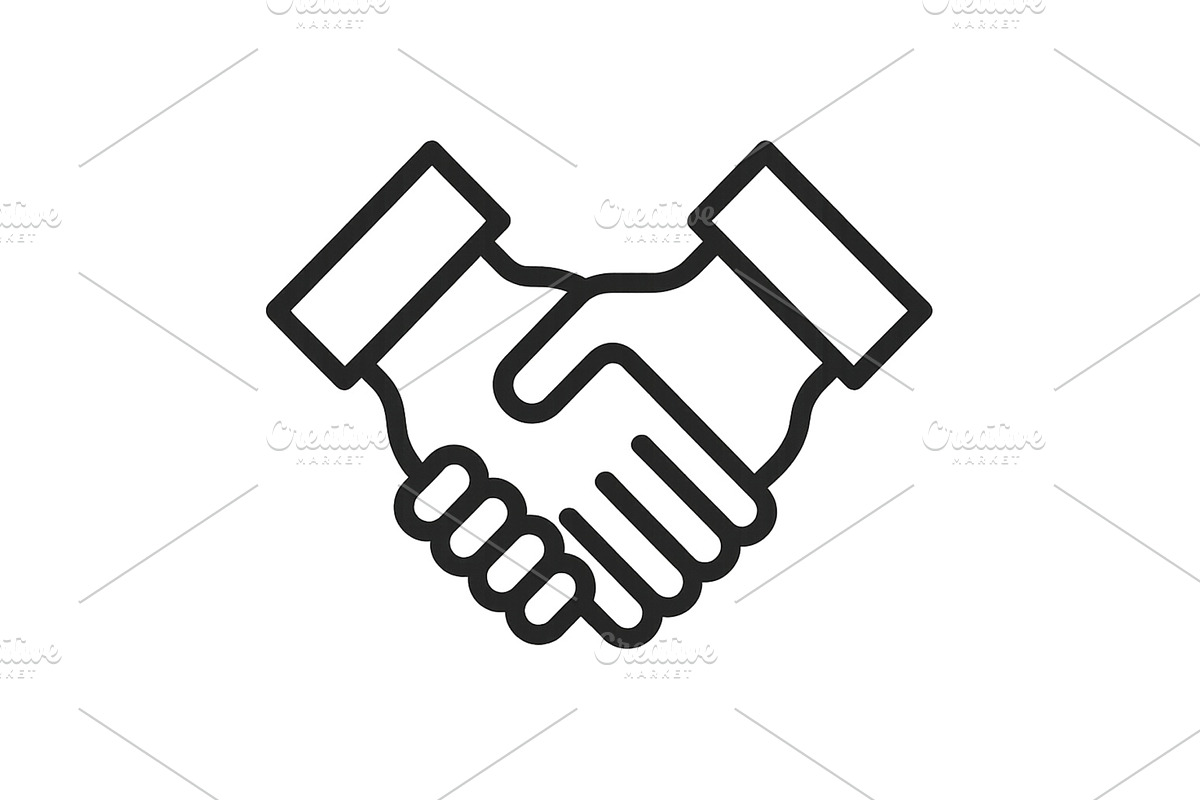 Two hands shake to signify agreement, a Person Illustration by ZinetroN