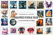 Halloween postage stamp clipart, an Illustration by Designworld (Thumbnail 1 of 6)