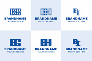 Letters BG BH BI Monogram Logo Set