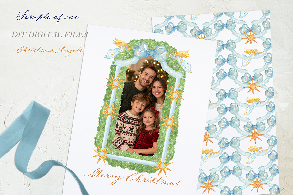 Christmas Angels Watercolor Clipart, a Decorative Illustration by LABFcreations (Photo 3 of 4)