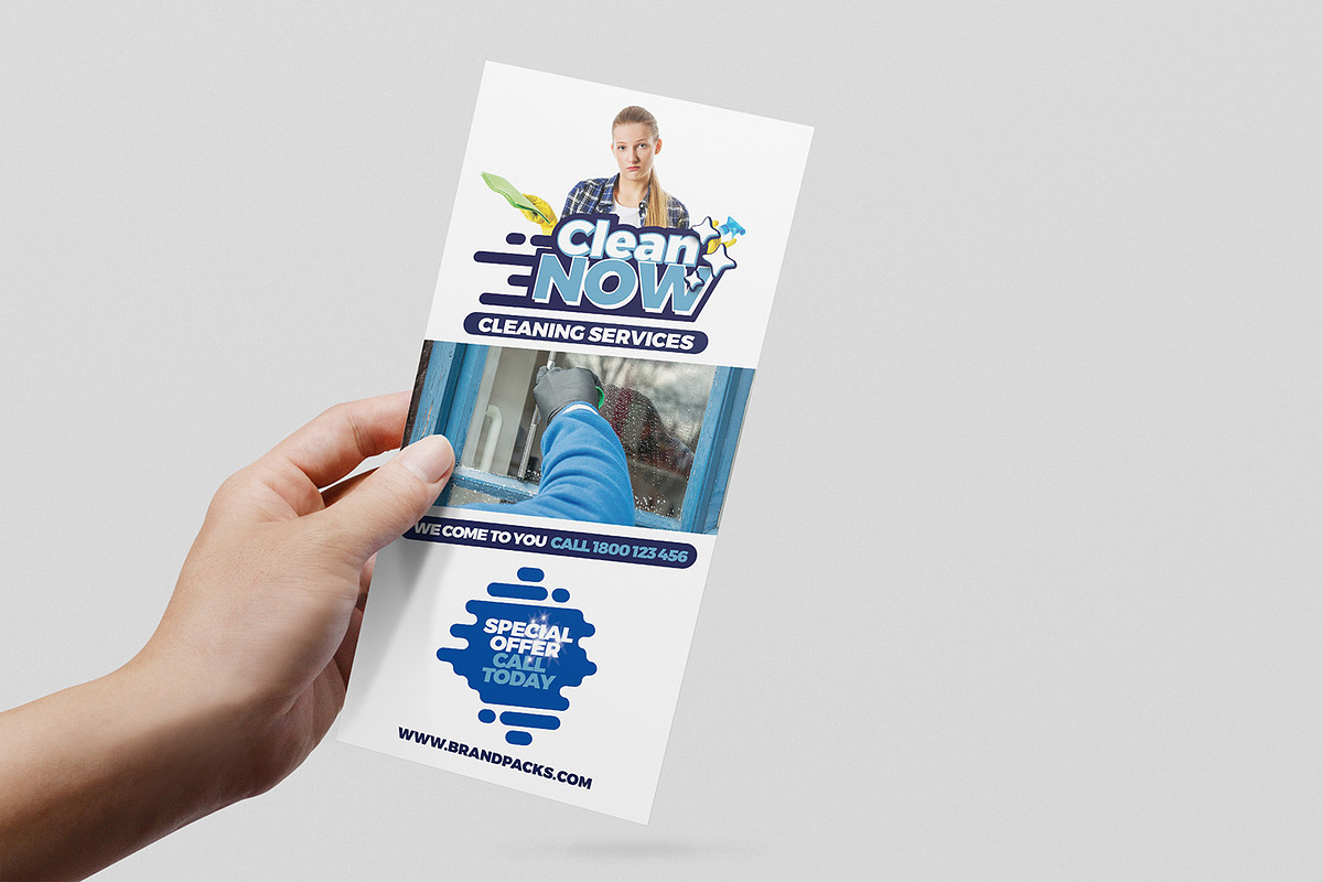 Cleaning Service Rack Card Template, a Card Template by BrandPacks