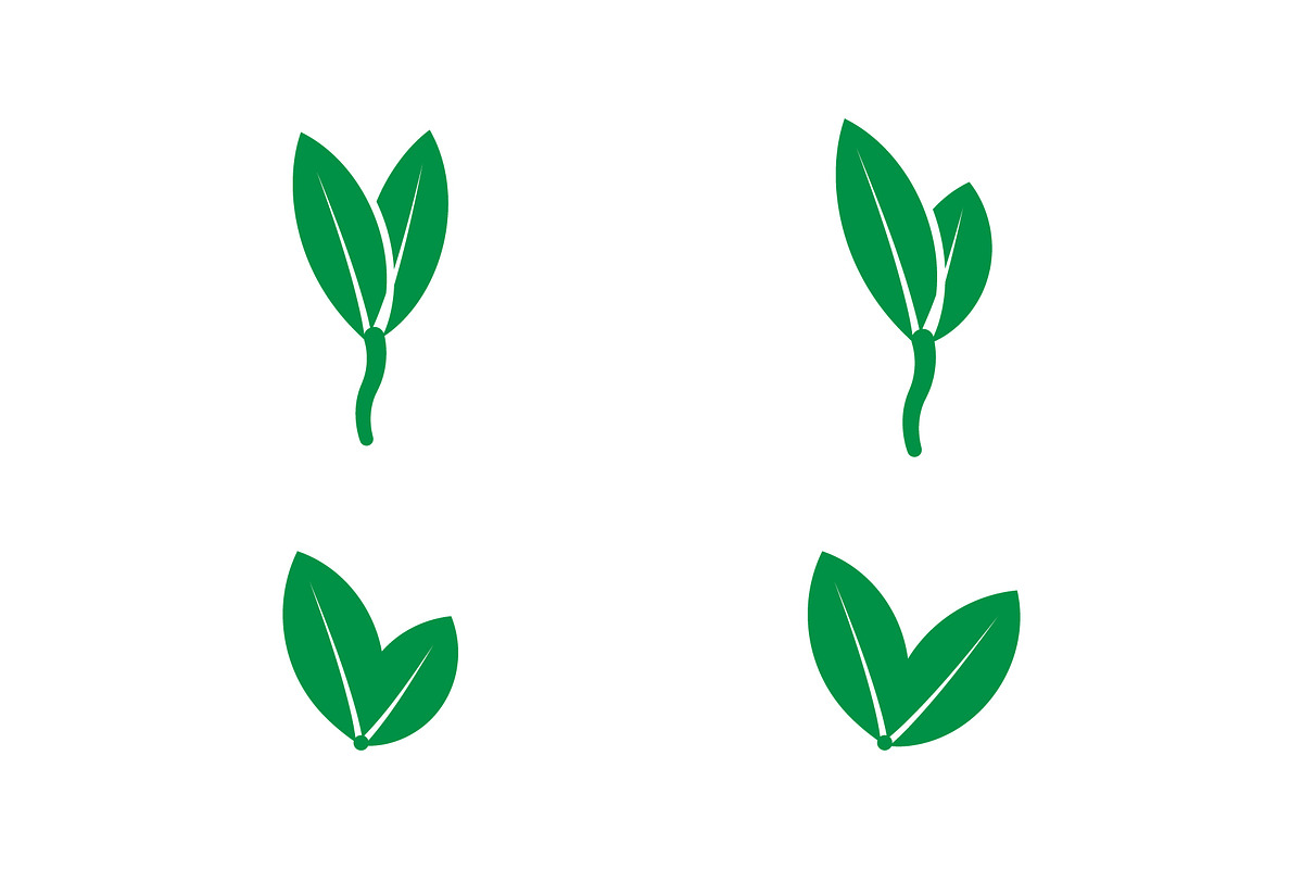 Green Leaf Icons Set, a Work Illustration by Lakhan1998 (Photo 4 of 5)