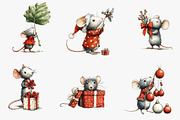 Christmas Mouse clipart, an Illustration by CreationArt (Thumbnail 4 of 5)