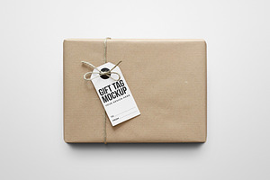 Gift Tag On Paper Package Mockup