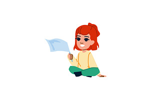 Redhead girl sitting and holding a, a Texture Illustration by pikepicture