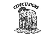 Man Melting Under Pressure of Expect, an Illustration by AlexArt (Thumbnail 3 of 3)