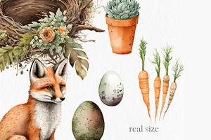 Rustic Easter Watercolor Clipart