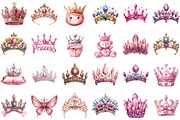 Pink Princess Tiara Sublimation Clip, an Illustration by Sublimation Artist (Thumbnail 2 of 6)
