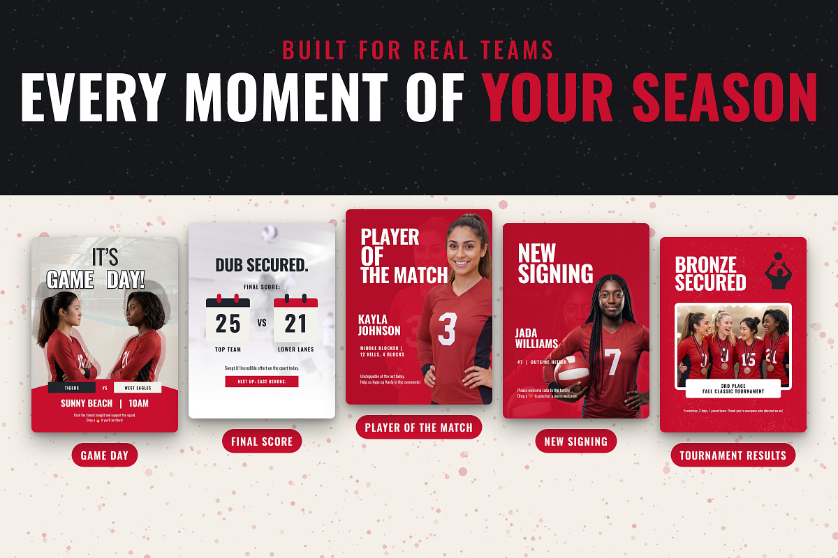 Volleyball Social Media Posts, a Social Media Template by Daring Digies (Photo 5 of 10)