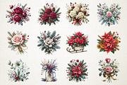 Christmas Flowers Clipart, an Illustration by RobertsArt (Thumbnail 7 of 7)