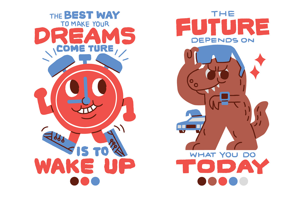 Funny cartoon character with quotes., an Animal Illustration by monkik (Photo 2 of 8)