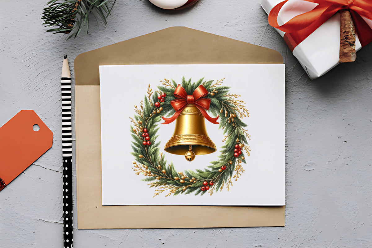 Festive Wreath Door Decor Clipart Se, an Illustration by RobertsArt (Photo 6 of 7)