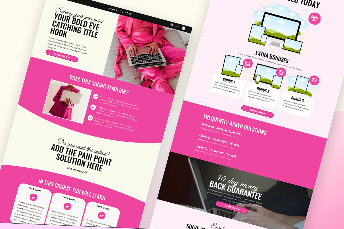 Pink Feminine Faceless Sales Page, a Wix Template by Template Twist Shop (Photo 8 of 10)