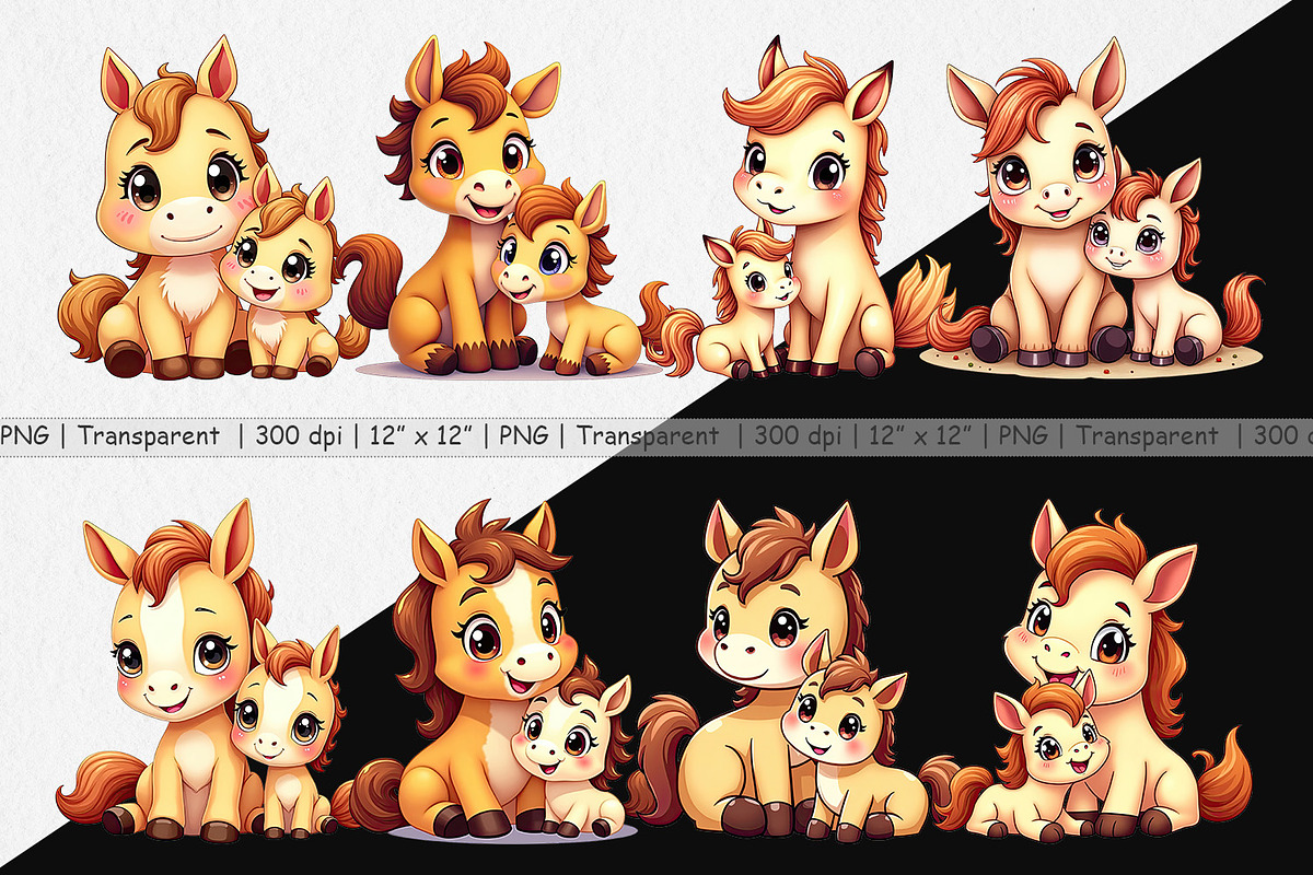 Horse Mother's Day Clipart, a Graphic by Artnoy (Photo 2 of 5)