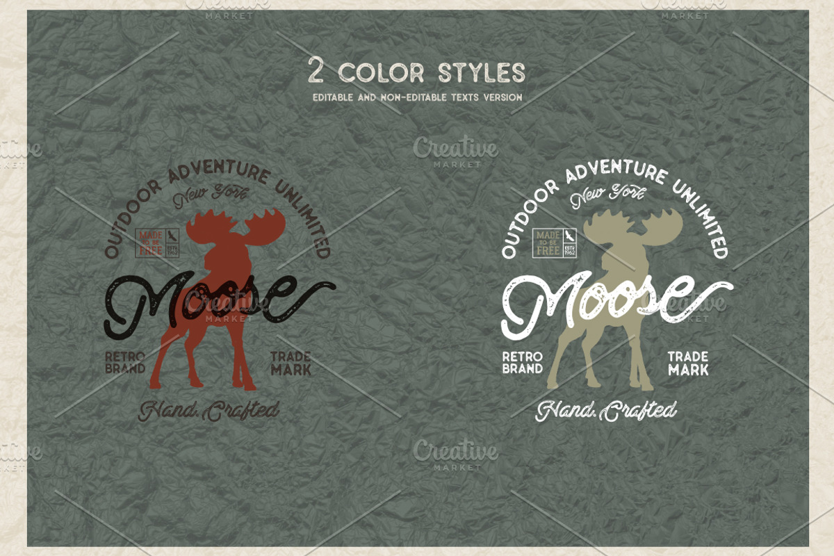 Moose Vintage Label, an Object Graphic by JeksonGraphics