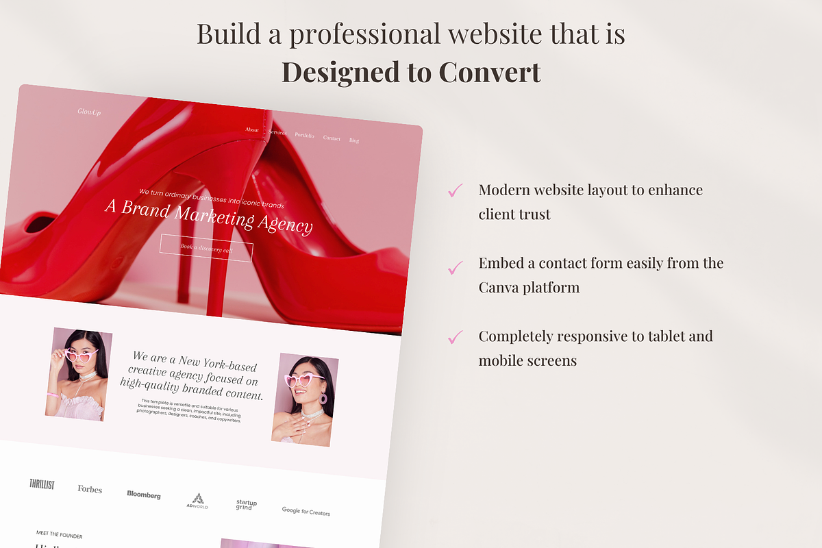 Marketing Agency Website Template, a Landing Page Template by GlamWebDesigns (Photo 4 of 8)