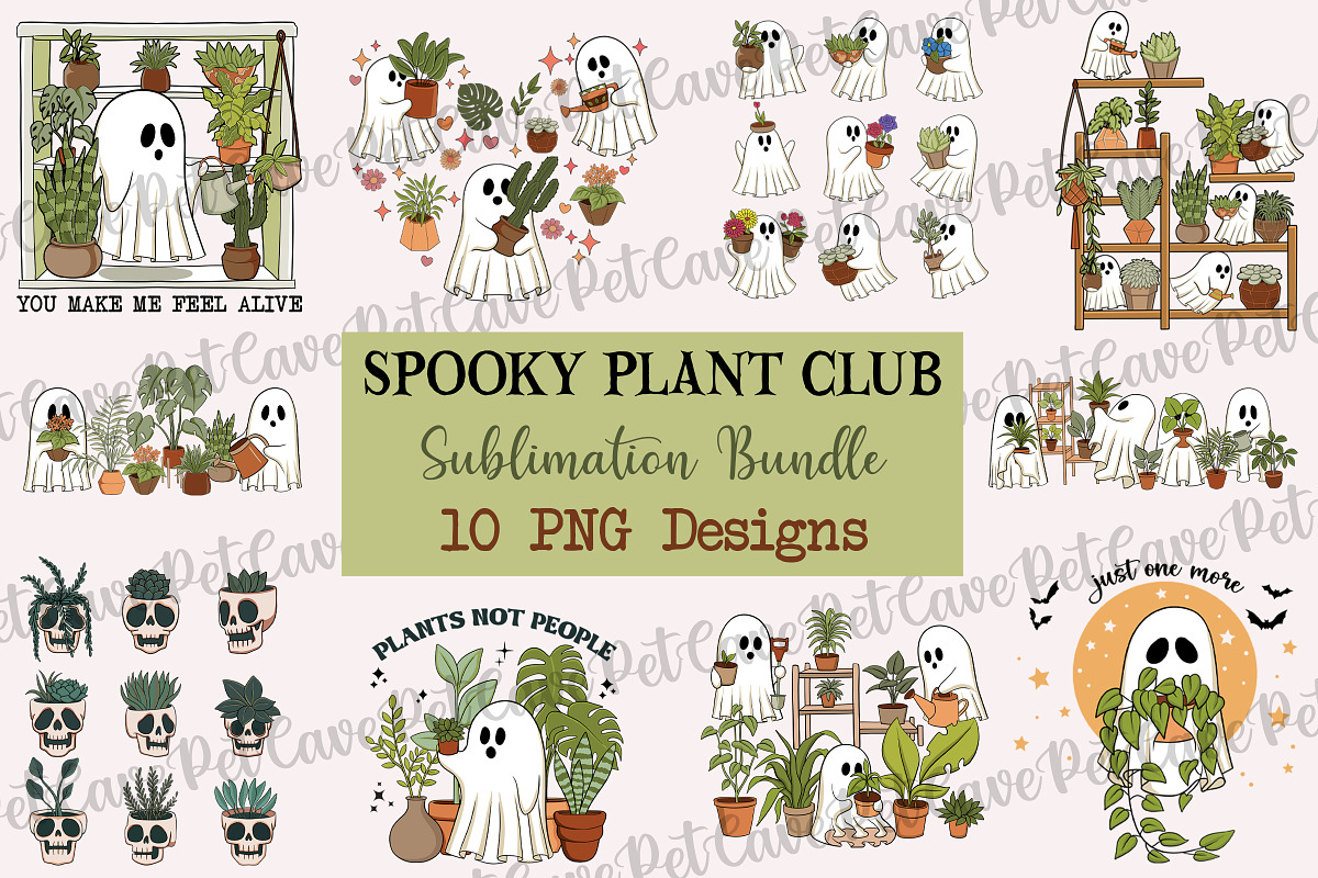 Spooky Plant Club Sublimation Bundle, a Graphic by Pet Cave (Photo 1 of 11)