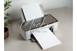 Minimalist Printer Paper Mockup, a Product Mockup by TatiMockup