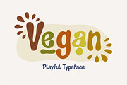 Vegan playful font, a Script Font by Anna Zakharchenko (Thumbnail 1 of 19)