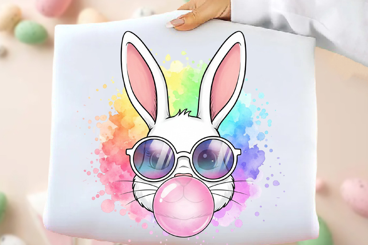 Retro Easter Bunny PNG, an Illustration by DreamArtGraphic (Photo 1 of 4)