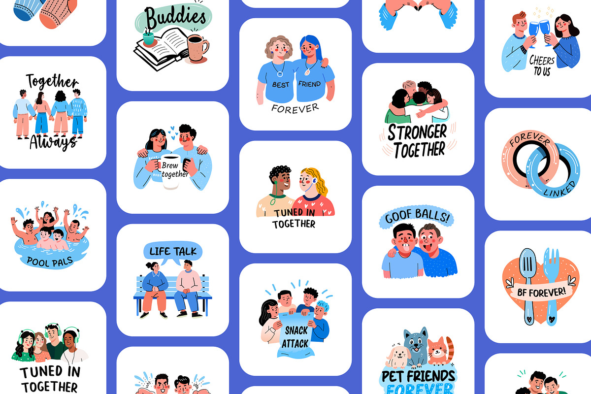 Friends Stickers Pack, an Emoji Icon by Prosymbols (Photo 5 of 9)