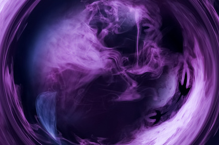 Smoke circle color vapor swirl purple steam frame, a Technology Photo by Photo Drive Studio