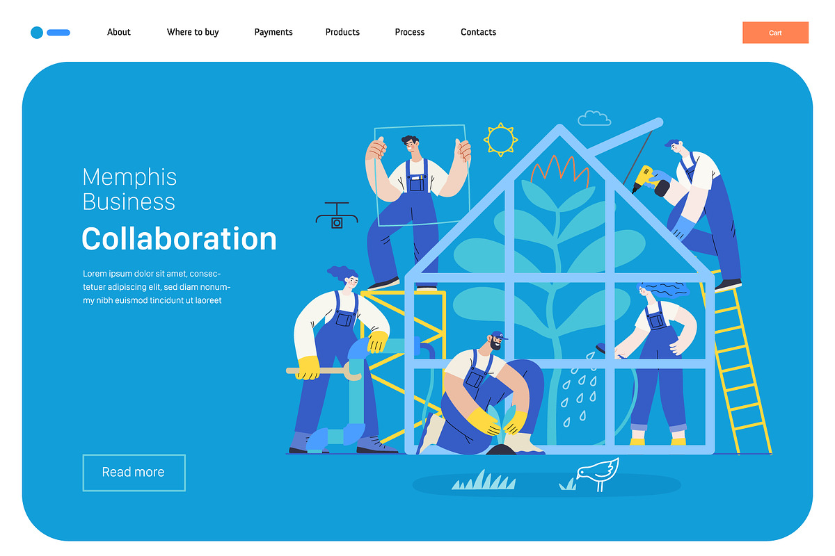 Memphis Business, vector illos, a Templates & Theme by Grivina's shop (Photo 26 of 27)