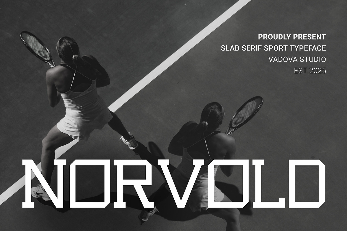 Norvold – Slab Serif Sport Typeface, a Slab Serif Font by Vadovastd (Photo 1 of 7)