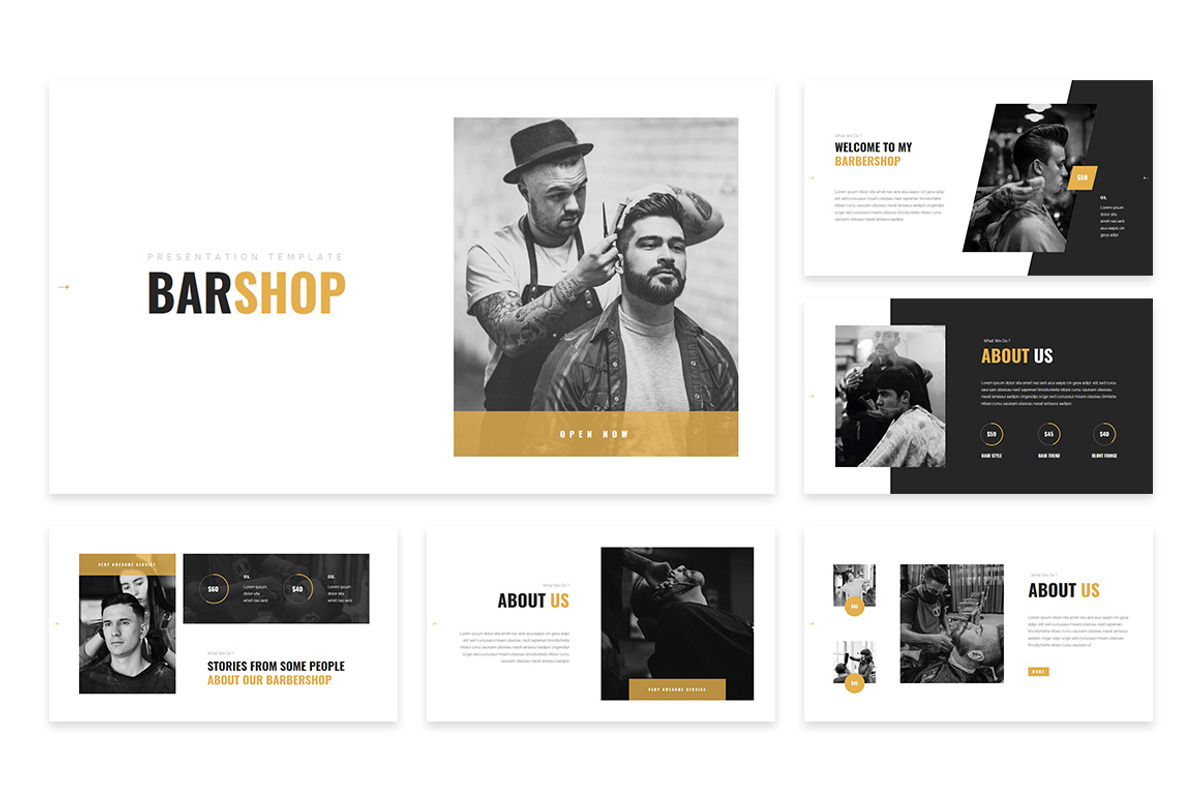 Barshop - Barbershop Google Slides, a Presentation Template by Design Persona (Photo 2 of 5)