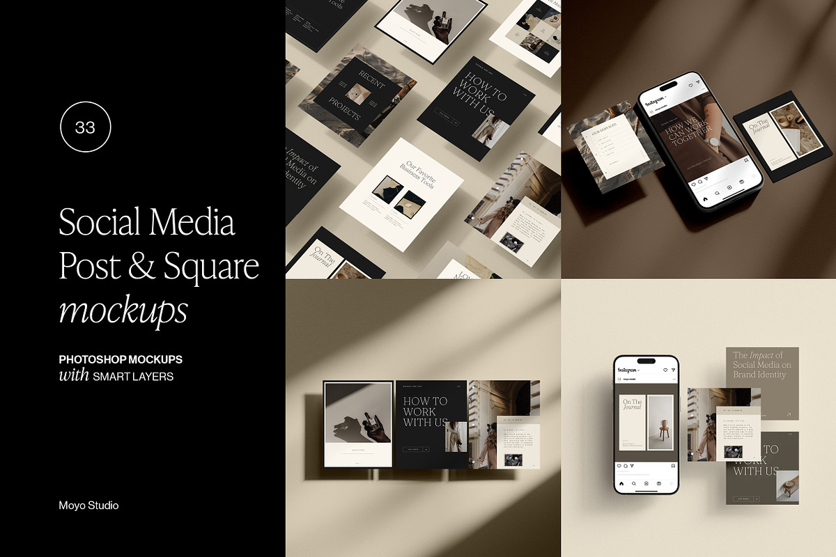 Social Post & Square Mockup Bundle, an iPhone Mockup by Moyo Studio (Photo 1 of 16)