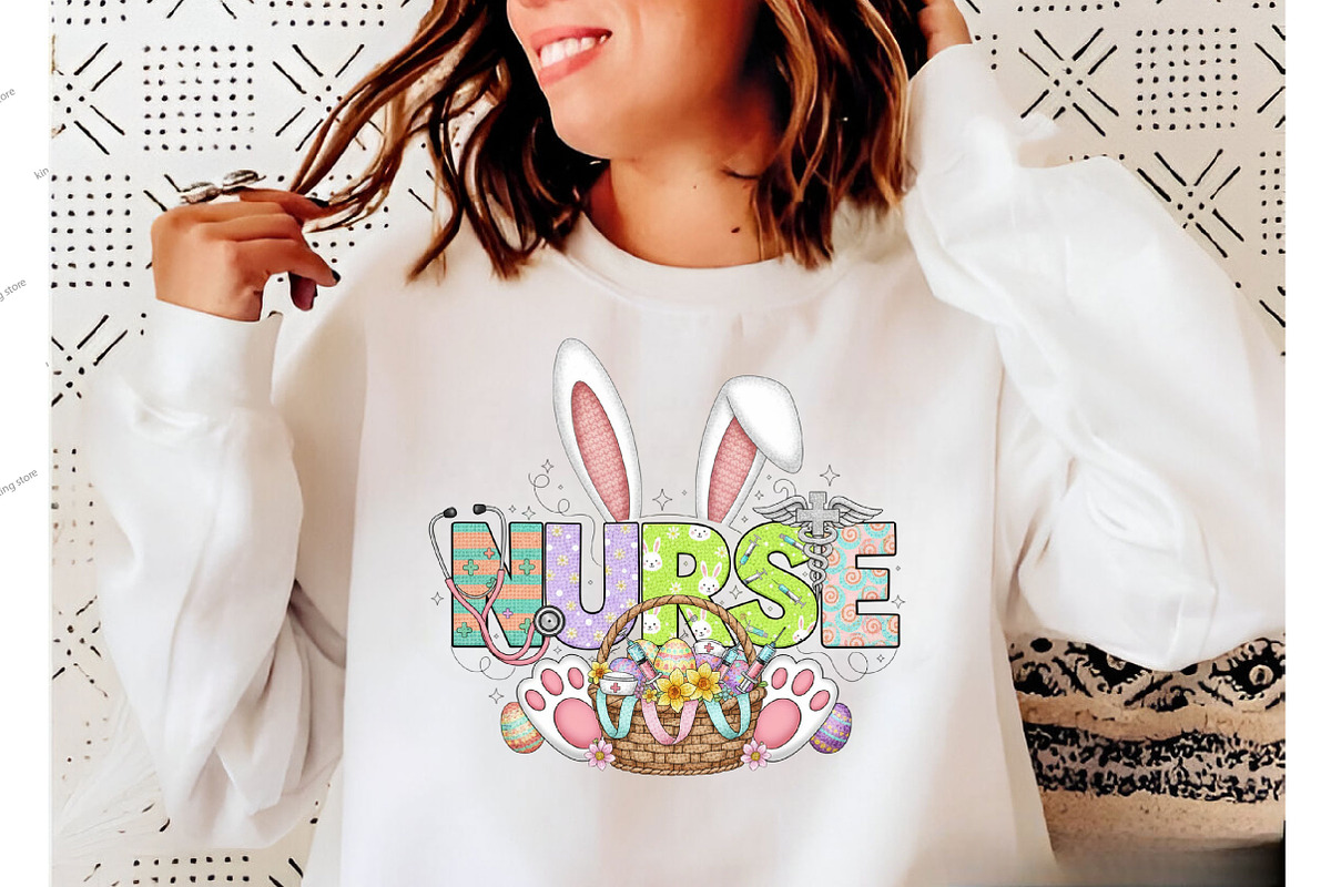 Happy Easter Nurse Sublimation Png, an Illustration by Designking (Photo 5 of 6)