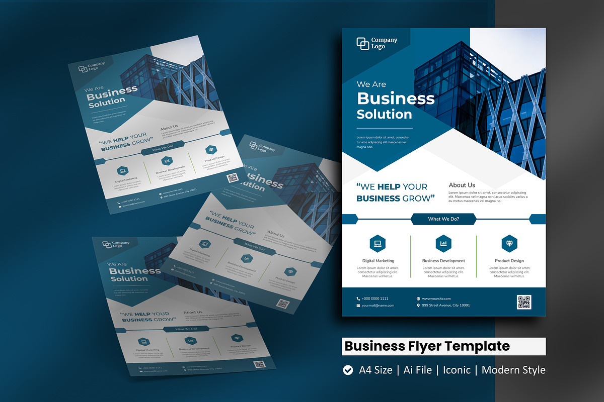Business Hexa Flyer Template, a Flyer Template by rivatxfz (Photo 1 of 3)