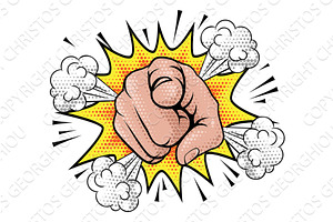 Pointing Finger at You Halftone, an Illustration by Christos Georghiou