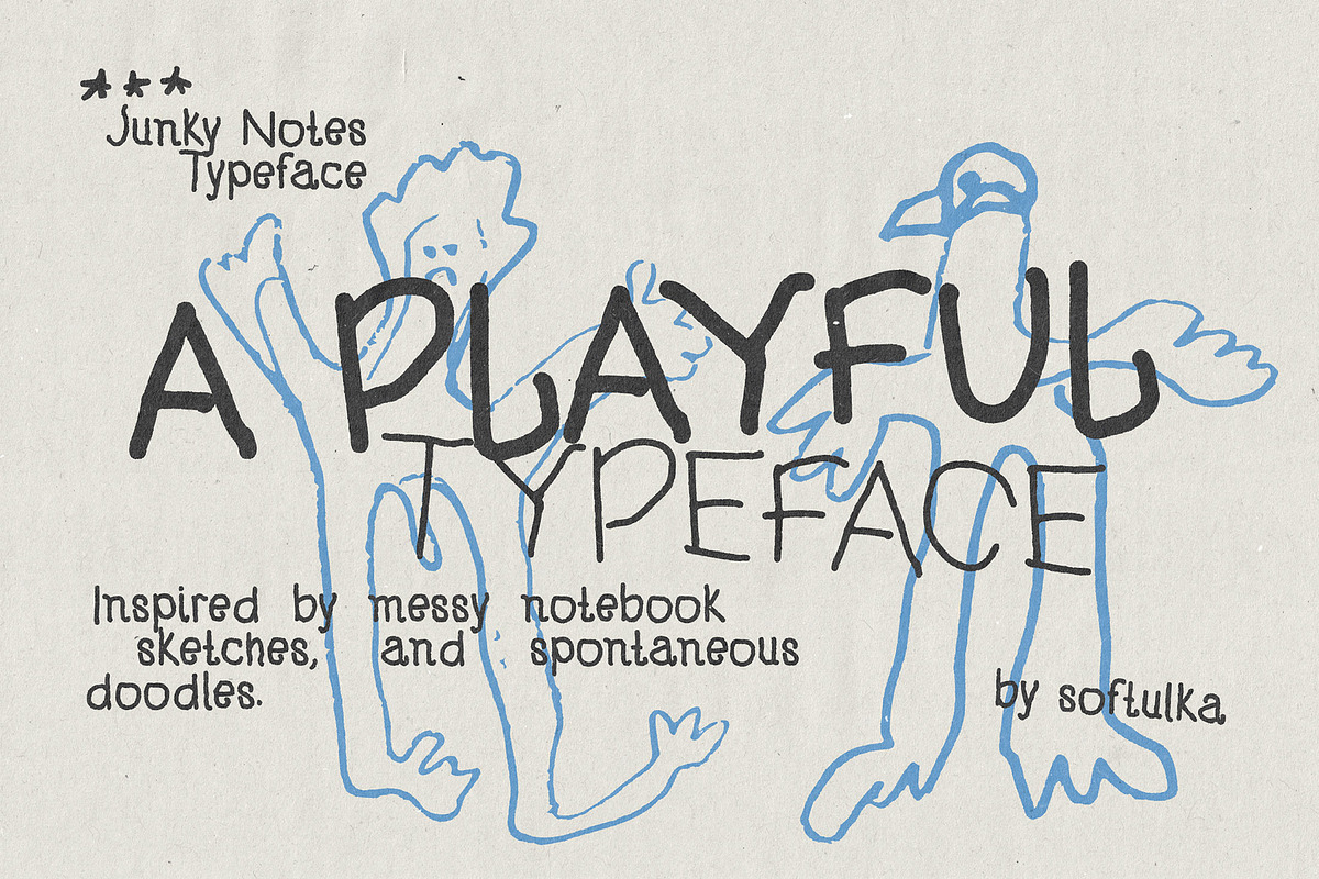 Junky Notes Typeface, a Handwritten Font by softulka (Photo 5 of 6)