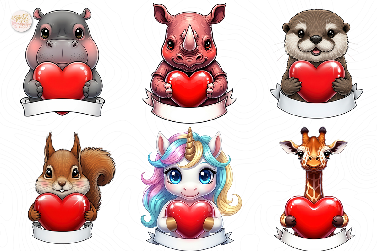 Valentine Animal PNG Clipart Cute, an Animal Illustration by KennedyStudio (Photo 3 of 5)